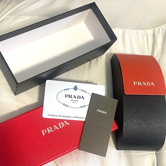 Prada Accessories - Unisex Prada Black and Red Eyewear Case